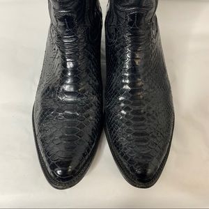 Panhandle Slim 10.5D Leather Snake Skin Black Boot